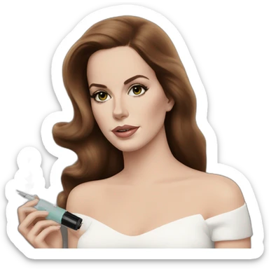 lana del rey with a vape sticker