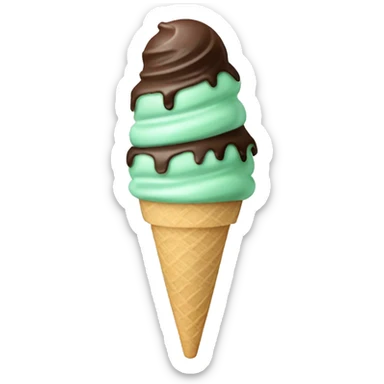Mint chocolate ice cream sticker