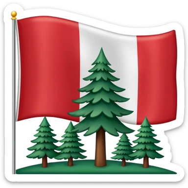 New England flag with a red backgournd white canton and a pine sticker
