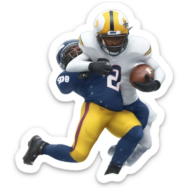 being tackled in the snow  sticker