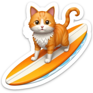 Cat riding a surfboard sticker