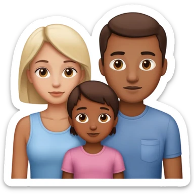 Mom, brother, dad and a girl sticker