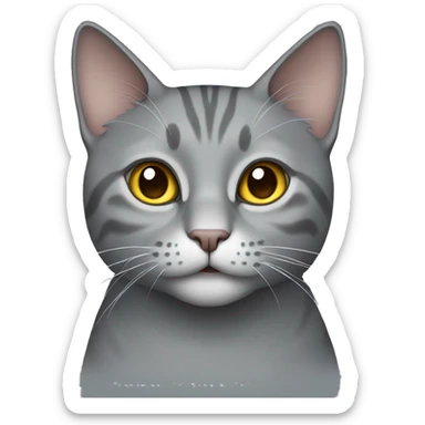Gray cat sticker