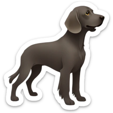 longhair weimaraner profile silhouet sticker
