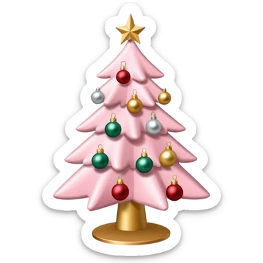 light pink christmas tree sticker