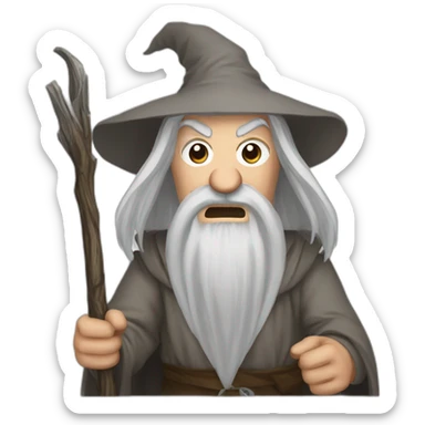 gandalf with avery angry face sticker