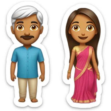 modern north indian couple  sticker