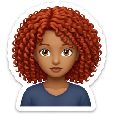 Una chica morena, rizada de pelo rojo sticker