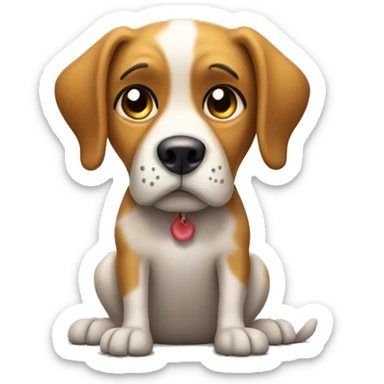 Dog peeing on floor while looking guilty sticker