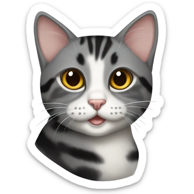 Silver tabby cat and a black tortie cat sticker