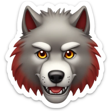 wolf-with-red-face-furious-fang sticker