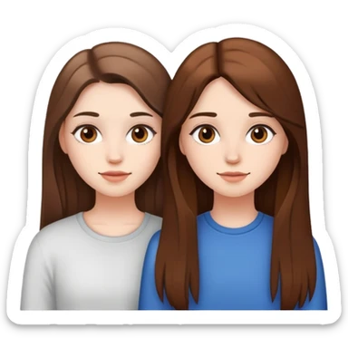 Two bestie a girl that’s white that has brown long hair  sticker