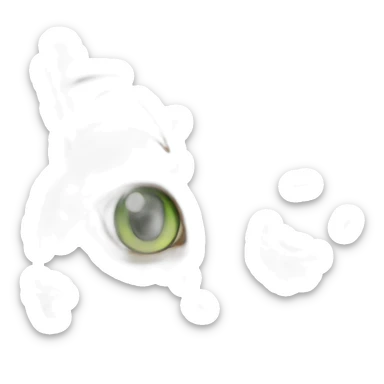 Chubby ginger cat big green eyes ghibli sticker