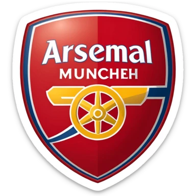 A logo Shape Like Arsenal With Nams Bastard München And Colors Brown And Red In The Middle sticker