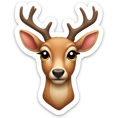 deer with eyes in the shape of heart sticker