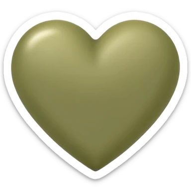 Pale olive heart  sticker