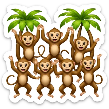 Halay çeken maymunlar sticker