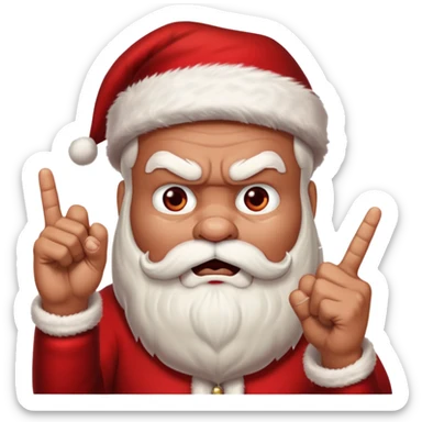 Santa holding up the middle finger sticker