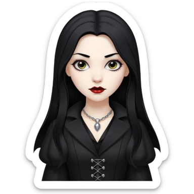 Women Vampire with black & white coat dress sticker