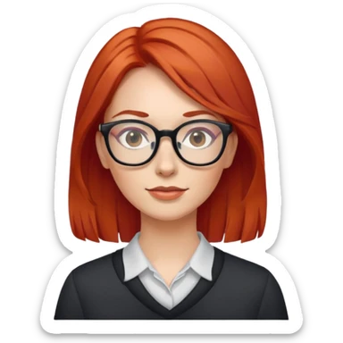 Woman with red hair wearing glasses sticker