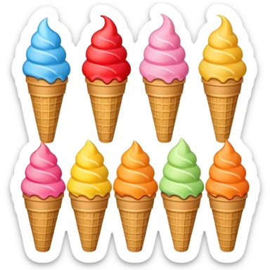 ice cream cones sticker