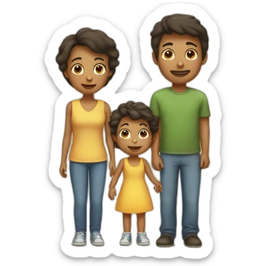 a child with his parents sticker