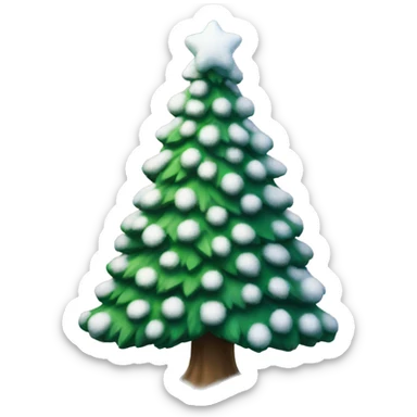 Christmas tree with snow on it sticker