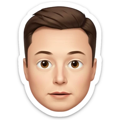 Elon Musk's face in the style of IOS memoji sticker