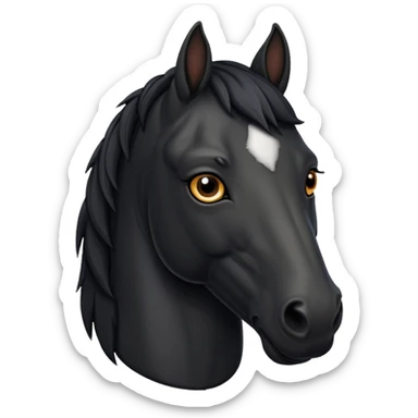 Black horse face sticker
