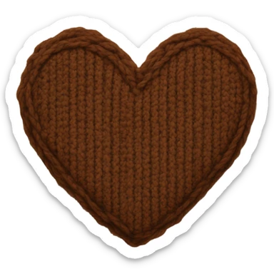 Brown knitted heart sticker