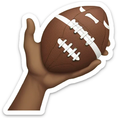 Football with a hand that is missing a pinkie sticker