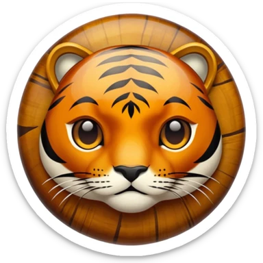 "Tiger's eye" chatoyant gemstone crystal brown and dark orange sticker