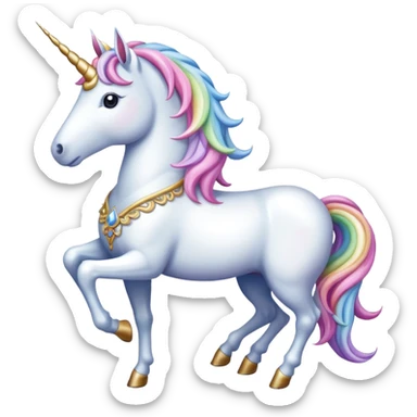 A victorian times unicorn sticker