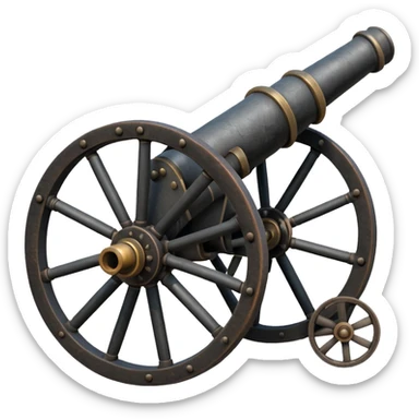The cannon must have a single wheel. sticker