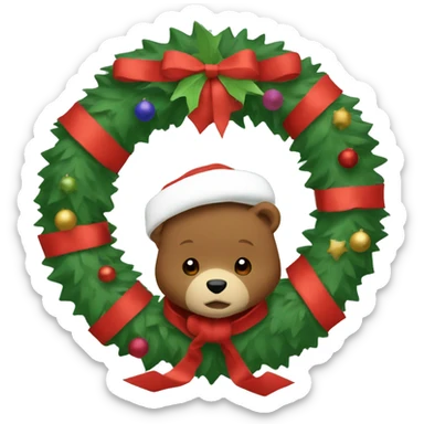 Christmas wreath with Paddington sticker