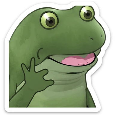 tongue out with hands to the side￼ sticker