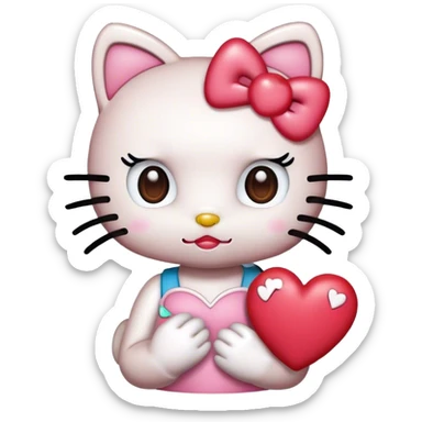 Hello Kitty co ojosde corazón  sticker