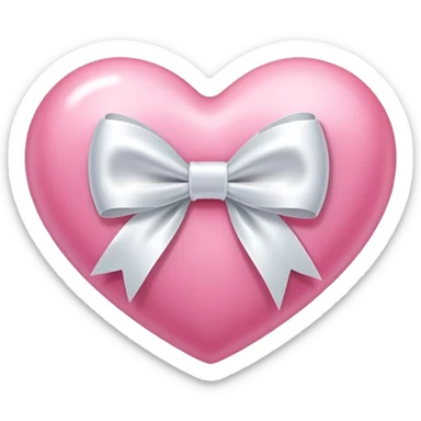 pink heart with white bow  sticker