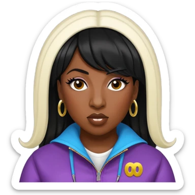 Missy Elliott with black hair sticker