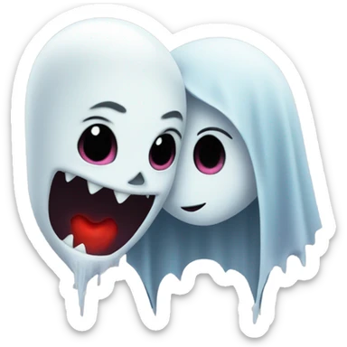Ghost kissing Mae vampire sticker