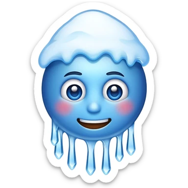 the cold freezing face emoji but icicles coming from its smile sticker