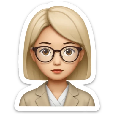 i need an image of a japanese woman analyst sticker