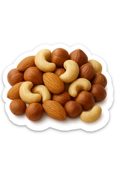 montagna di noci sbucciate, iperrealistici 4k sticker