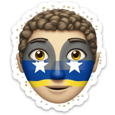 Emojis with heart eyes but in the eyes there is a bosnian flag sticker