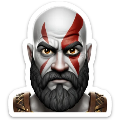 Kratos from God of war ios 16 ultra realistic style sticker
