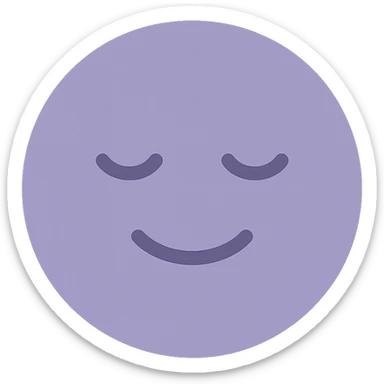 A dull purple a reassured face sticker