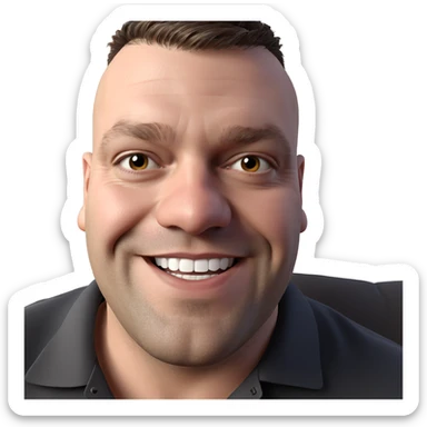 smiling bald man portrait sticker