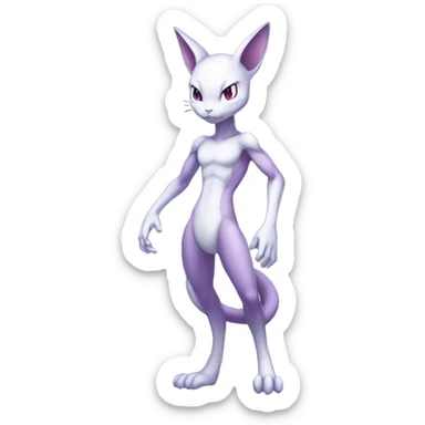 Anthro Mewtwo-Pokémon full body sticker
