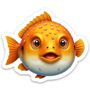 All Orange Blowfish Hybrid Facing Forward sticker