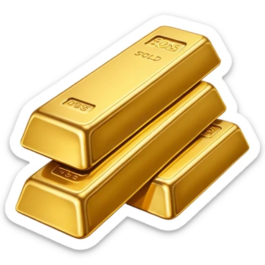 several gold bars, realistic lighting, no text or engravings, smooth surface sticker